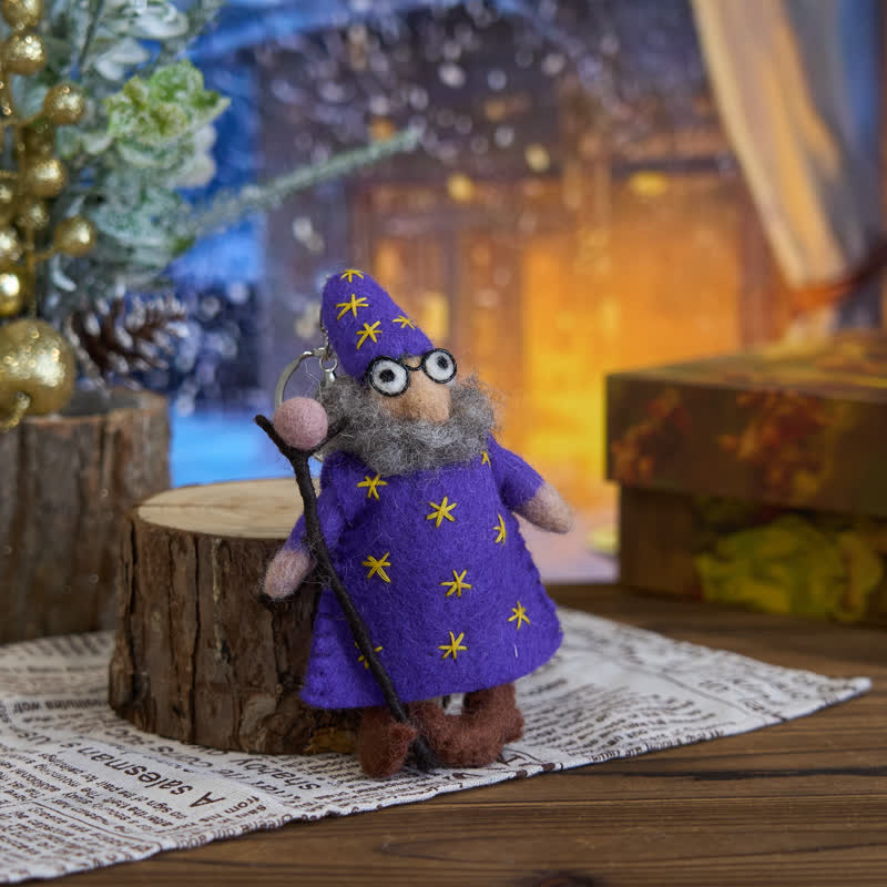 Needle Felted Wendall the Wizard - Hanging Decoration| Holiday Gift - Felted Wendall the Wizard - image 0