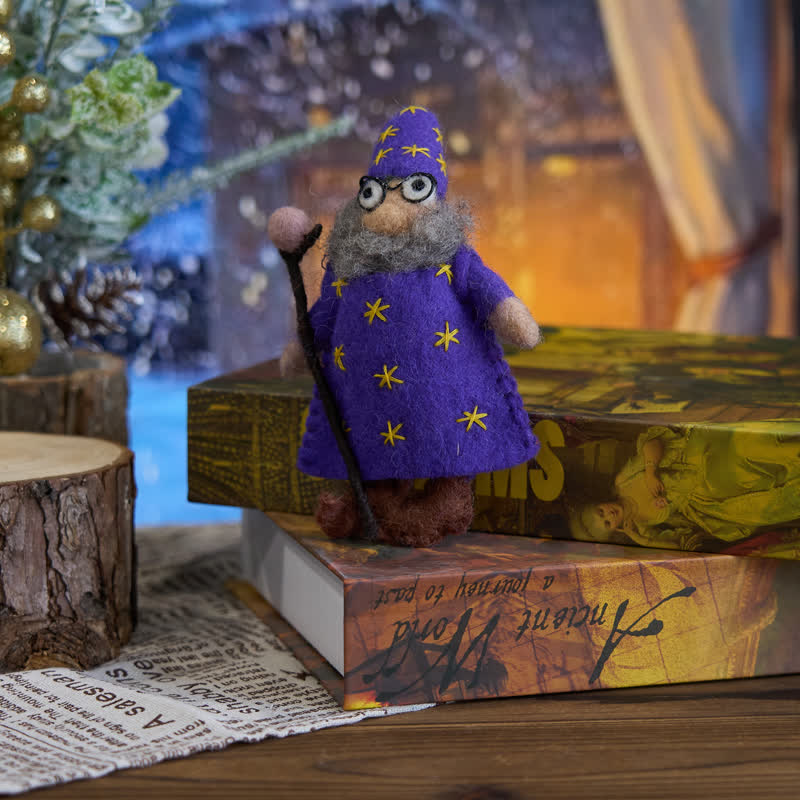 Needle Felted Wendall the Wizard - Hanging Decoration| Holiday Gift - image 3
