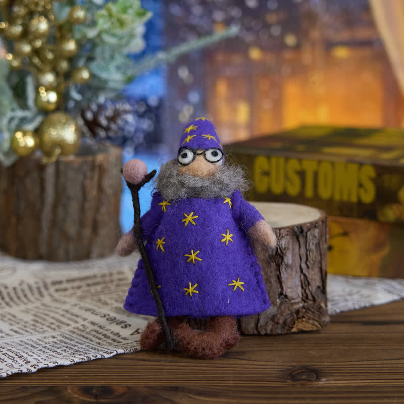 Needle Felted Wendall the Wizard - Hanging Decoration| Holiday Gift - image 2