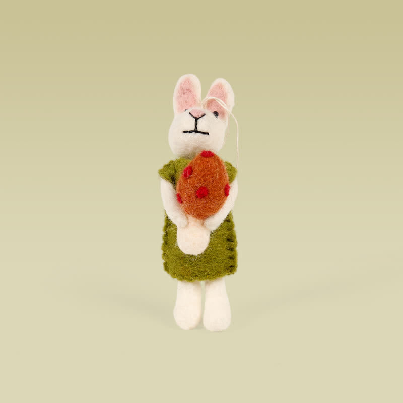 Needle Felt Bunny In Green Dress - Felted Animal | Nature Lover Gift - image 4