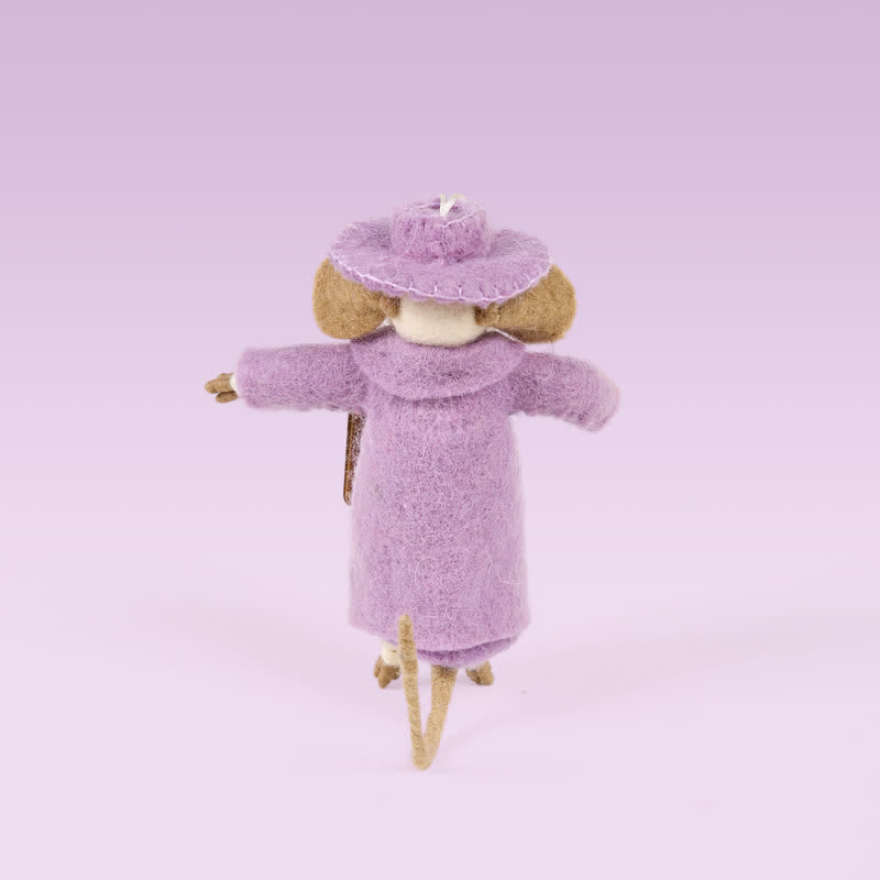 Needle Felt Little Mouse In A Purple Jacket - Felted Animal | Nature Lover Gift} Handmade Felted Products - image 8