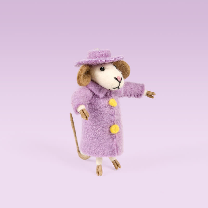 Needle Felt Little Mouse In A Purple Jacket - Felted Animal | Nature Lover Gift} Handmade Felted Products - image 5