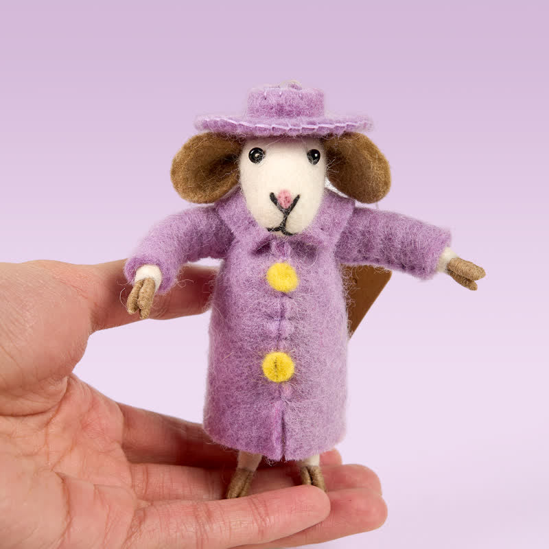 Needle Felt Little Mouse In A Purple Jacket - Felted Animal | Nature Lover Gift} Handmade Felted Products - image 4