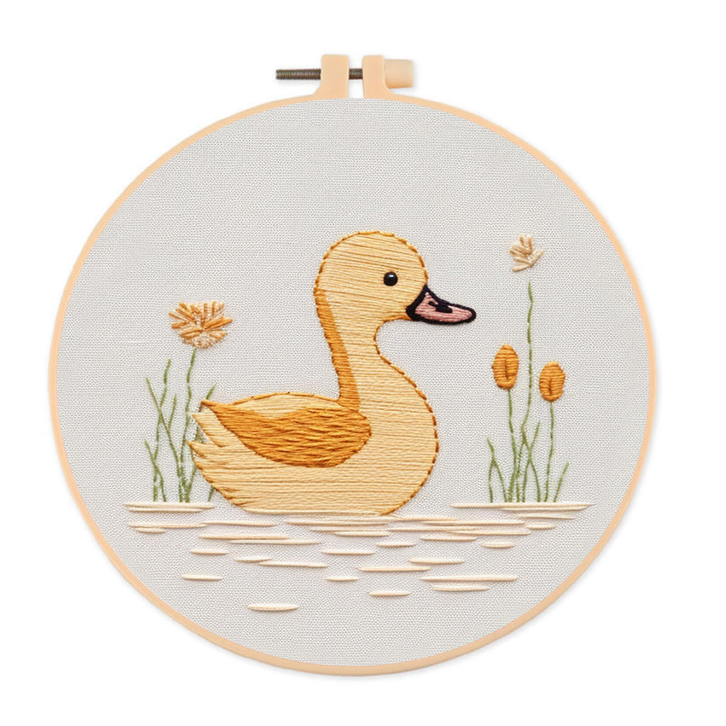 Rubbyoo Embroidery Kit - Swimming Duck | Beginner Handmake Needlework  - 20*20cm - image 0