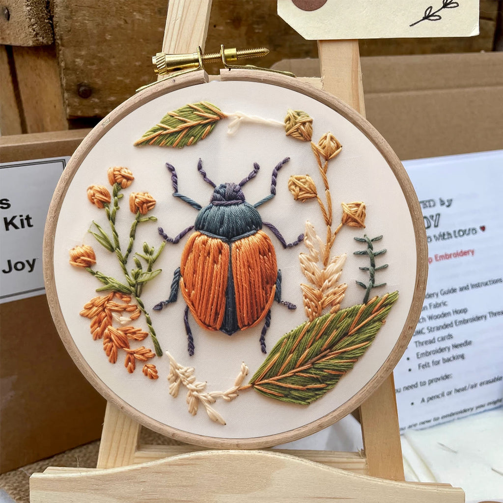 Rubbyoo Embroidery Kit - Floral Insect | Needlework Craft Kit - image 3