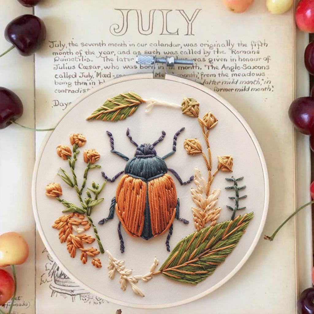 Rubbyoo Embroidery Kit - Floral Insect | Needlework Craft Kit - image 2