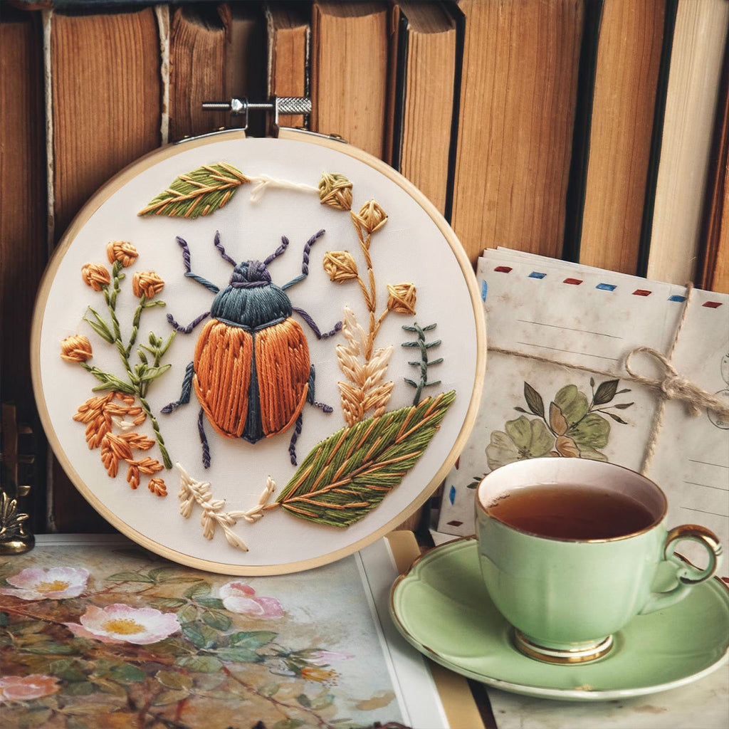 Rubbyoo Embroidery Kit - Floral Insect | Needlework Craft Kit - image 4