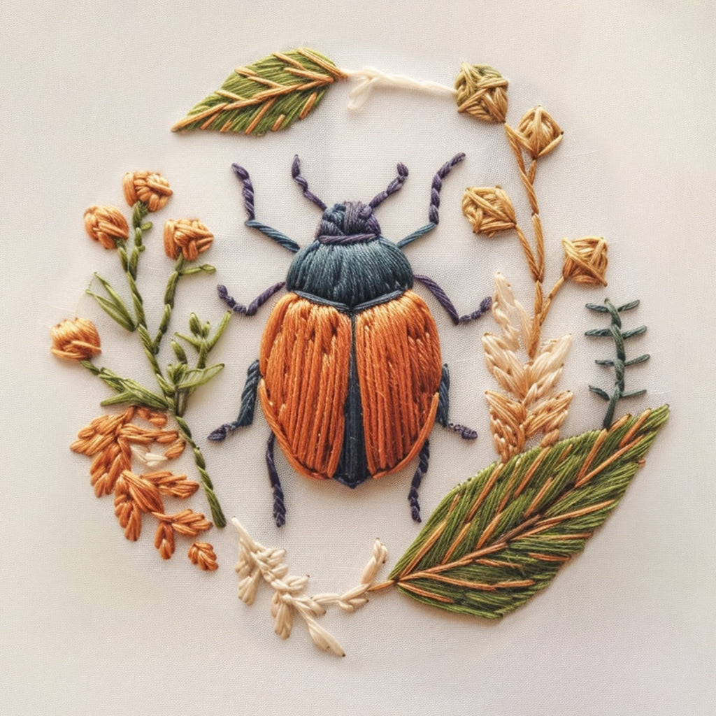 Rubbyoo Embroidery Kit - Floral Insect | Needlework Craft Kit - image 6