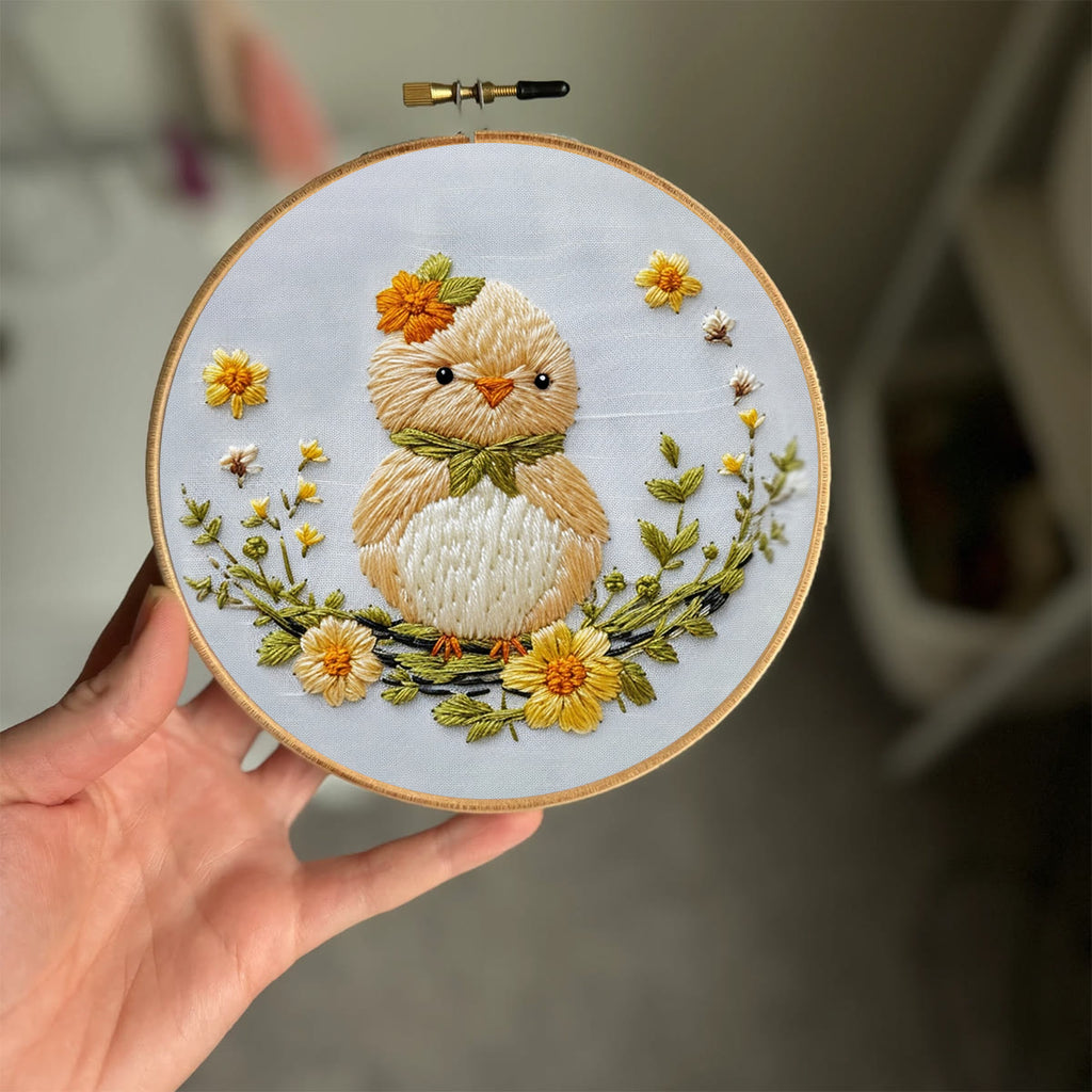 Rubbyoo Embroidery Kit - Little Chick And Flowers | Handmake Craft Kit - image 7