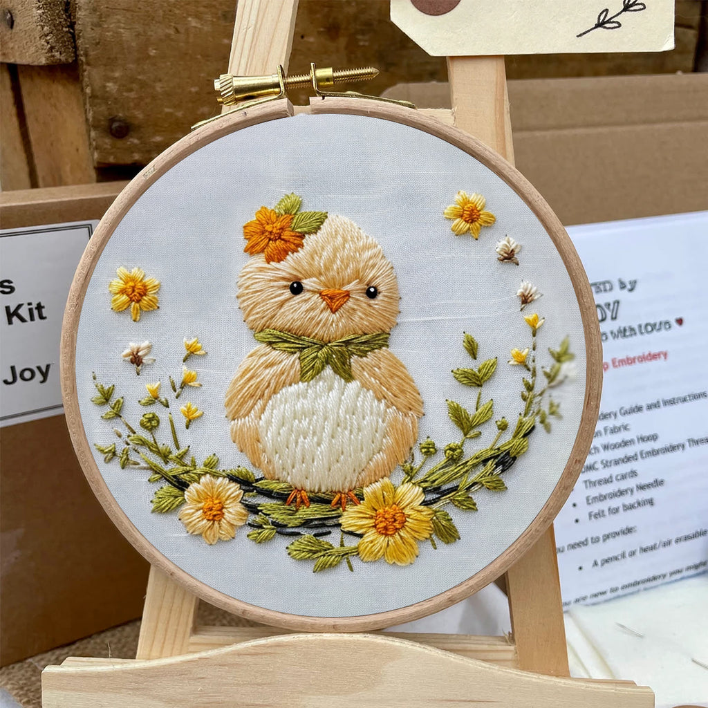 Rubbyoo Embroidery Kit - Little Chick And Flowers | Handmake Craft Kit - image 4