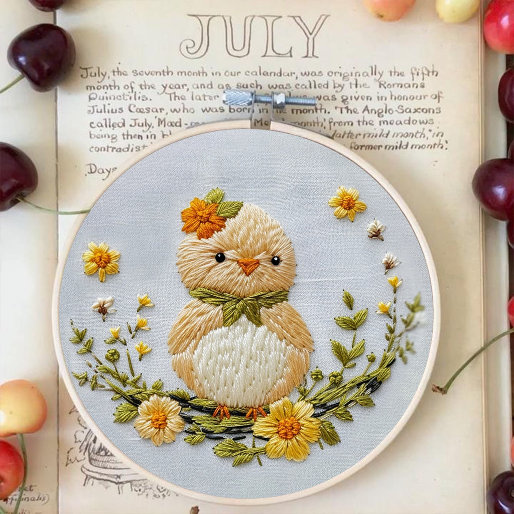 Rubbyoo Embroidery Kit - Little Chick And Flowers | Handmake Craft Kit - image 5