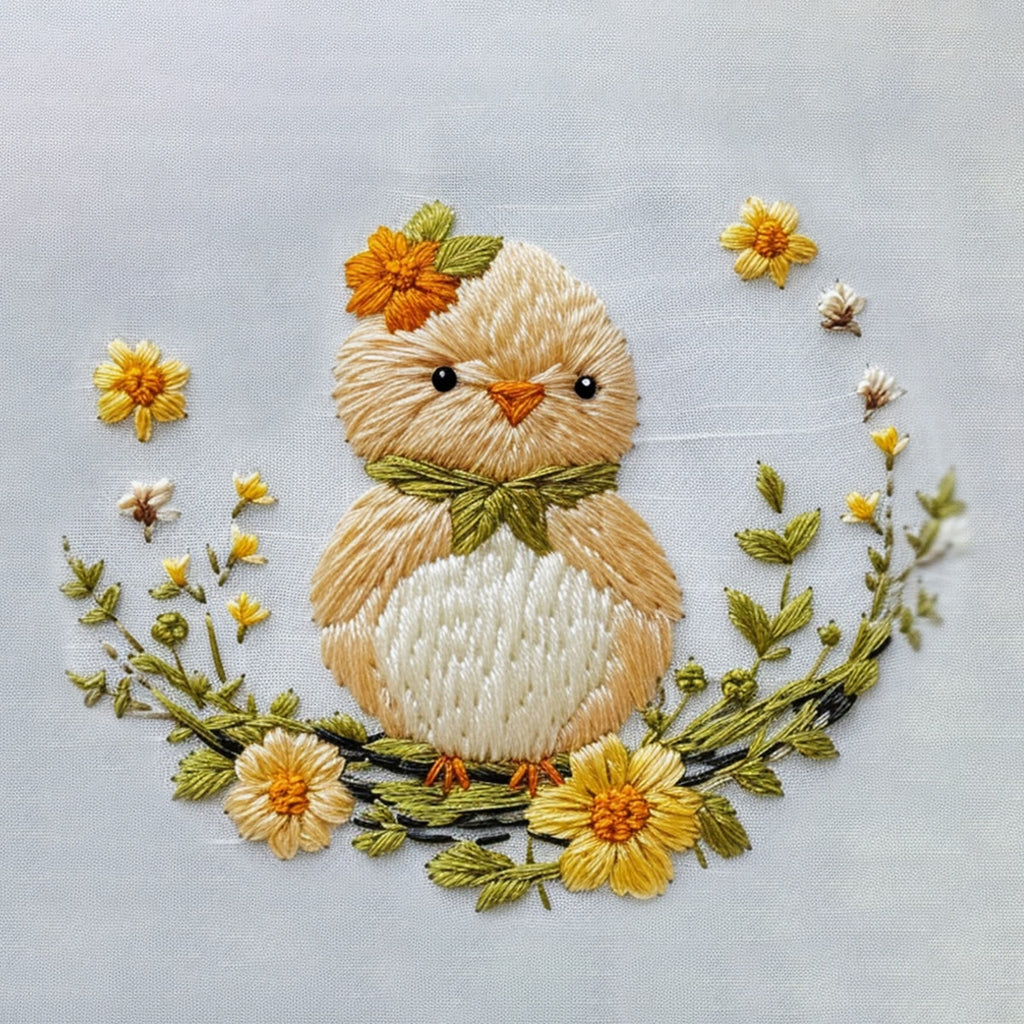 Rubbyoo Embroidery Kit - Little Chick And Flowers | Handmake Craft Kit - image 9