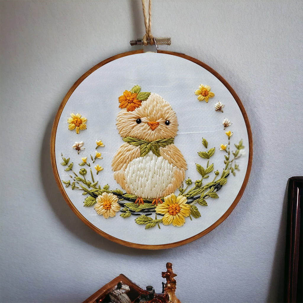 Rubbyoo Embroidery Kit - Little Chick And Flowers | Handmake Craft Kit - image 6
