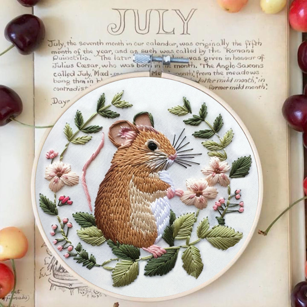 Rubbyoo Embroidery Kit - Floral Mouse | Stitiching Needlework Craft  - image 2