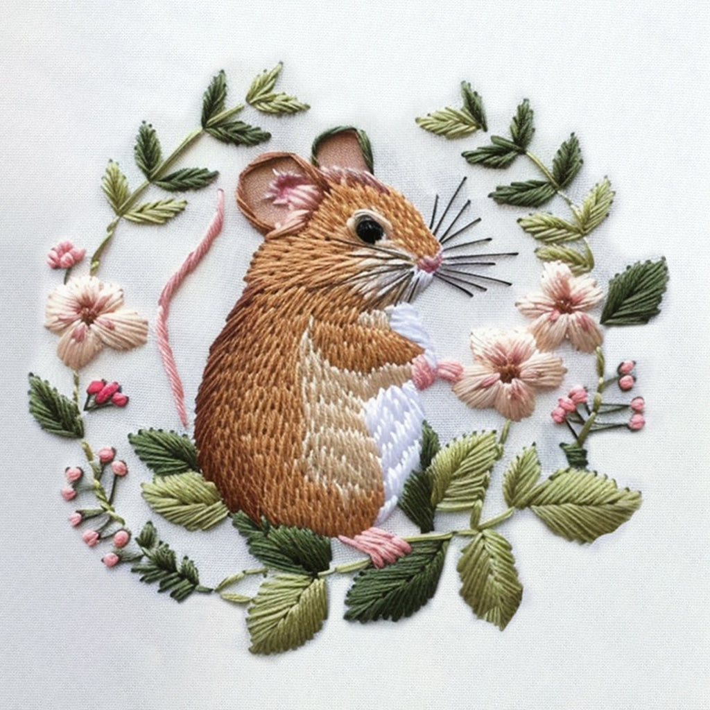 Rubbyoo Embroidery Kit - Floral Mouse | Stitiching Needlework Craft  - image 9