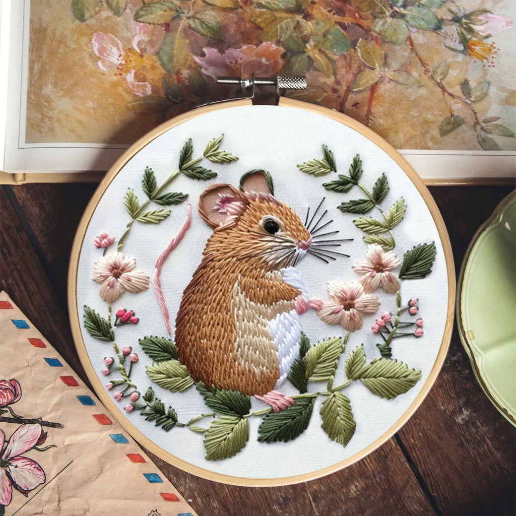 Rubbyoo Embroidery Kit - Floral Mouse | Stitiching Needlework Craft  - image 4