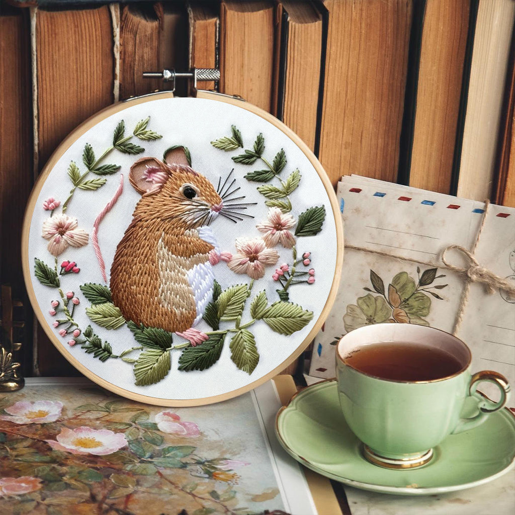 Rubbyoo Embroidery Kit - Floral Mouse | Stitiching Needlework Craft  - image 5