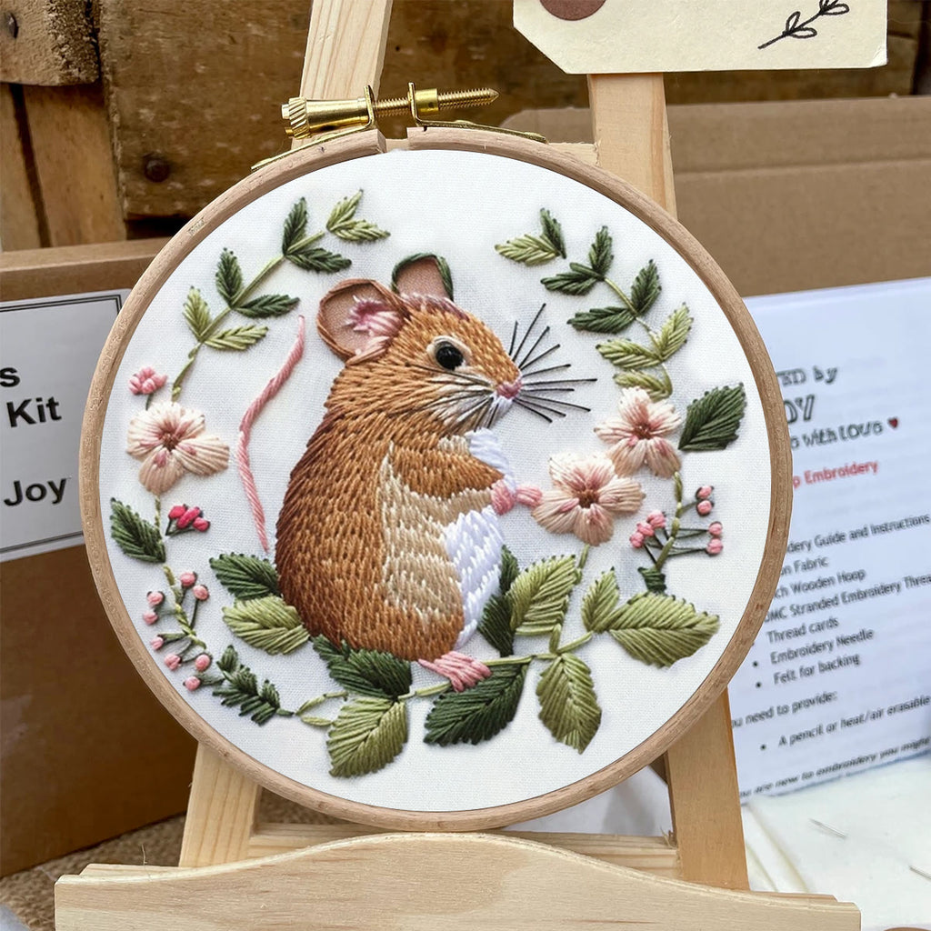 Rubbyoo Embroidery Kit - Floral Mouse | Stitiching Needlework Craft  - image 3