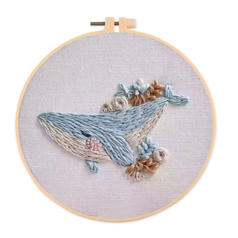 Rubbyoo Embroidery Kit - Adorable Whale | Diy Handmake Craft  - 20*20cm - image 0