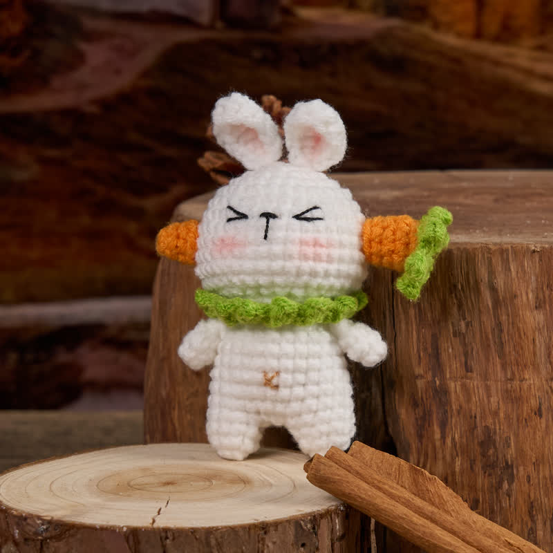 Handmade ''Rabbit Killed By Carrot'' Crochet - Crochet Donut Plush | Handmade Crochet Keychain | Fashion Accessories - image 4