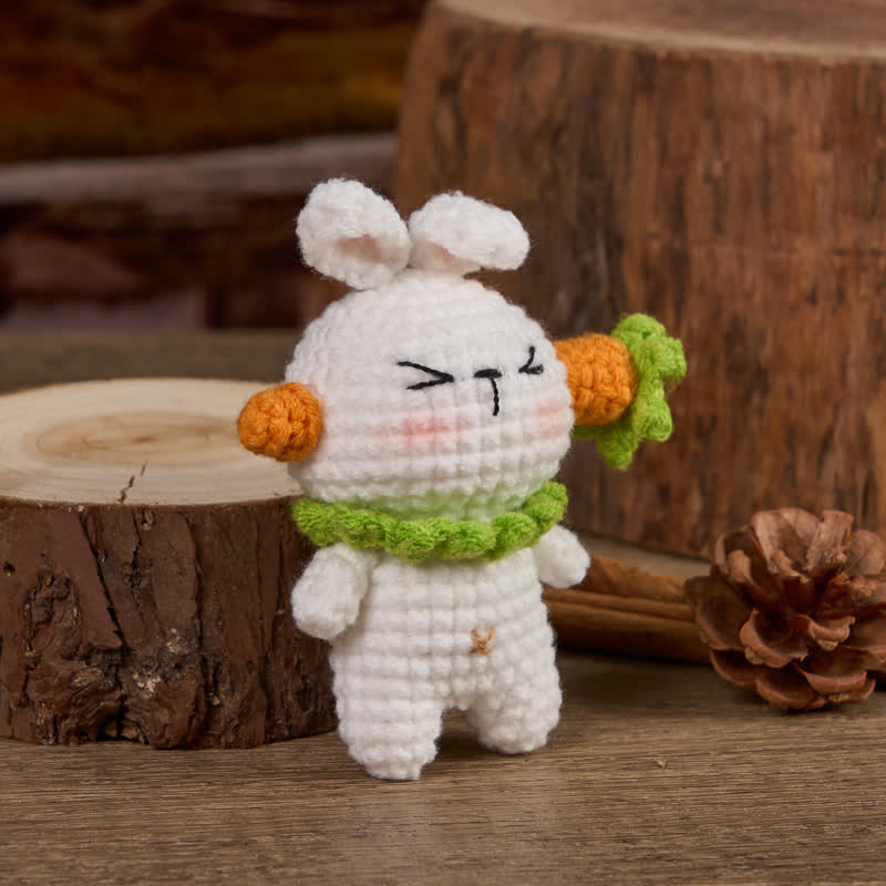 Handmade ''Rabbit Killed By Carrot'' Crochet - Crochet Donut Plush | Handmade Crochet Keychain | Fashion Accessories - image 6