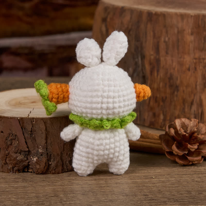 Handmade ''Rabbit Killed By Carrot'' Crochet - Crochet Donut Plush | Handmade Crochet Keychain | Fashion Accessories - image 5