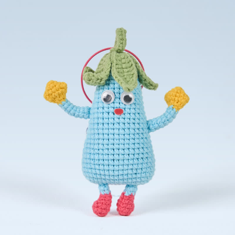 Handmade Happy Eggplant Crochet - Emotional Toys | Handmade Crochet Keychain | Fashion Accessories - Happy Eggplant Crochet - image 0