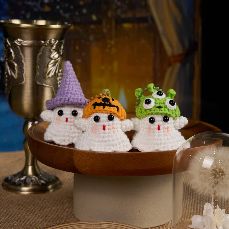 Handmade Cute Ghost Crochet - Handmade Crochet Keychain | Fashion Accessories - image 4