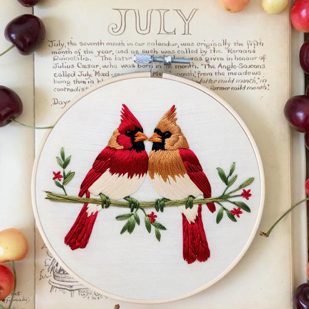 Rubbyoo Embroidery Kit - Couple Cardinals | Diy Craft Kit For Beginners - image 6