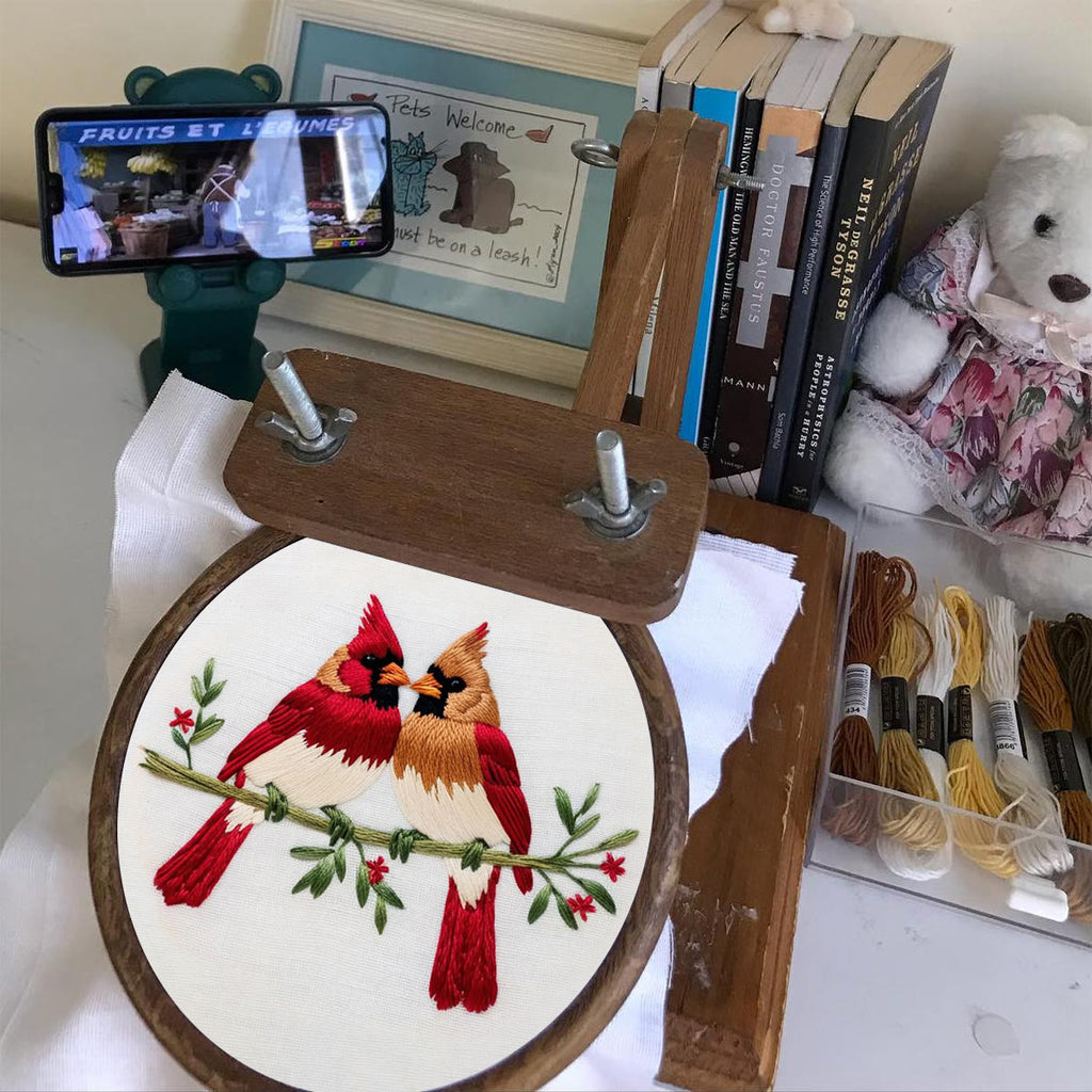 Rubbyoo Embroidery Kit - Couple Cardinals | Diy Craft Kit For Beginners - image 8