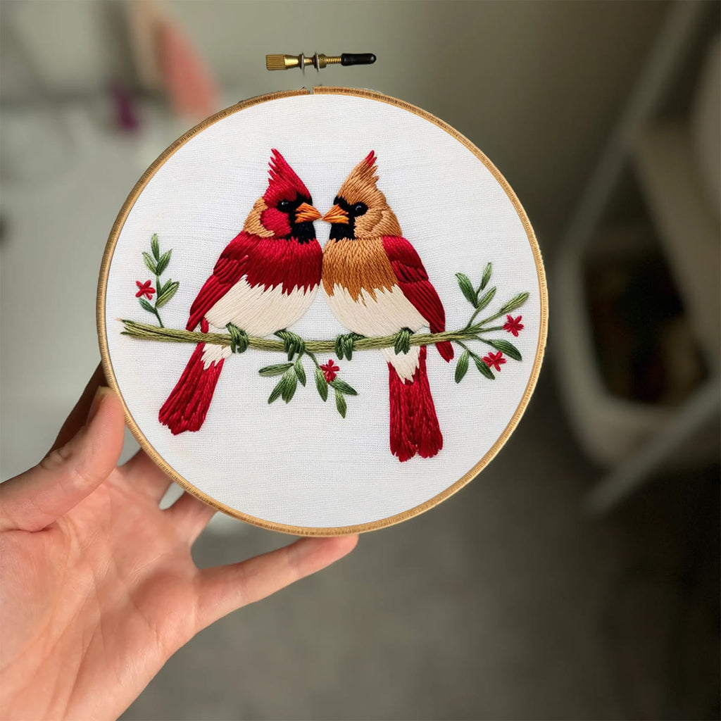 Rubbyoo Embroidery Kit - Couple Cardinals | Diy Craft Kit For Beginners - image 7