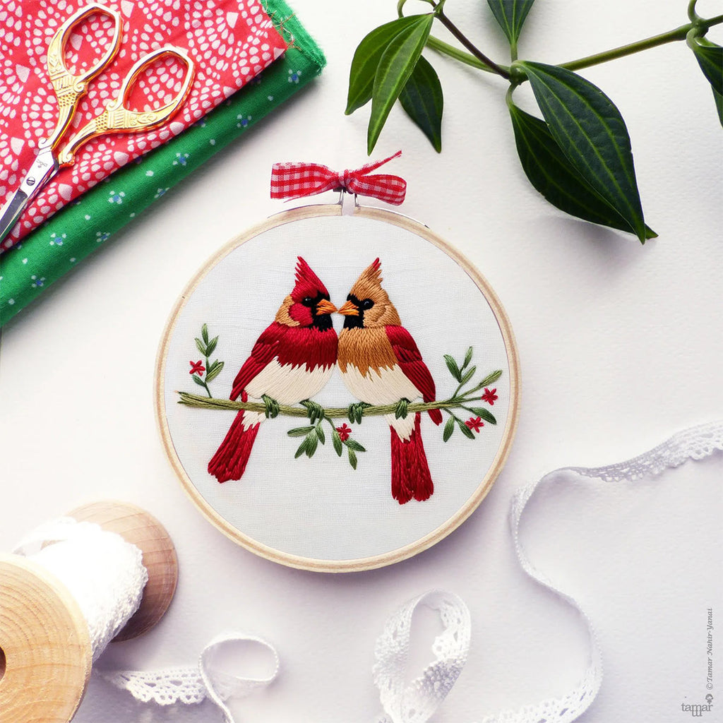 Rubbyoo Embroidery Kit - Couple Cardinals | Diy Craft Kit For Beginners - image 2
