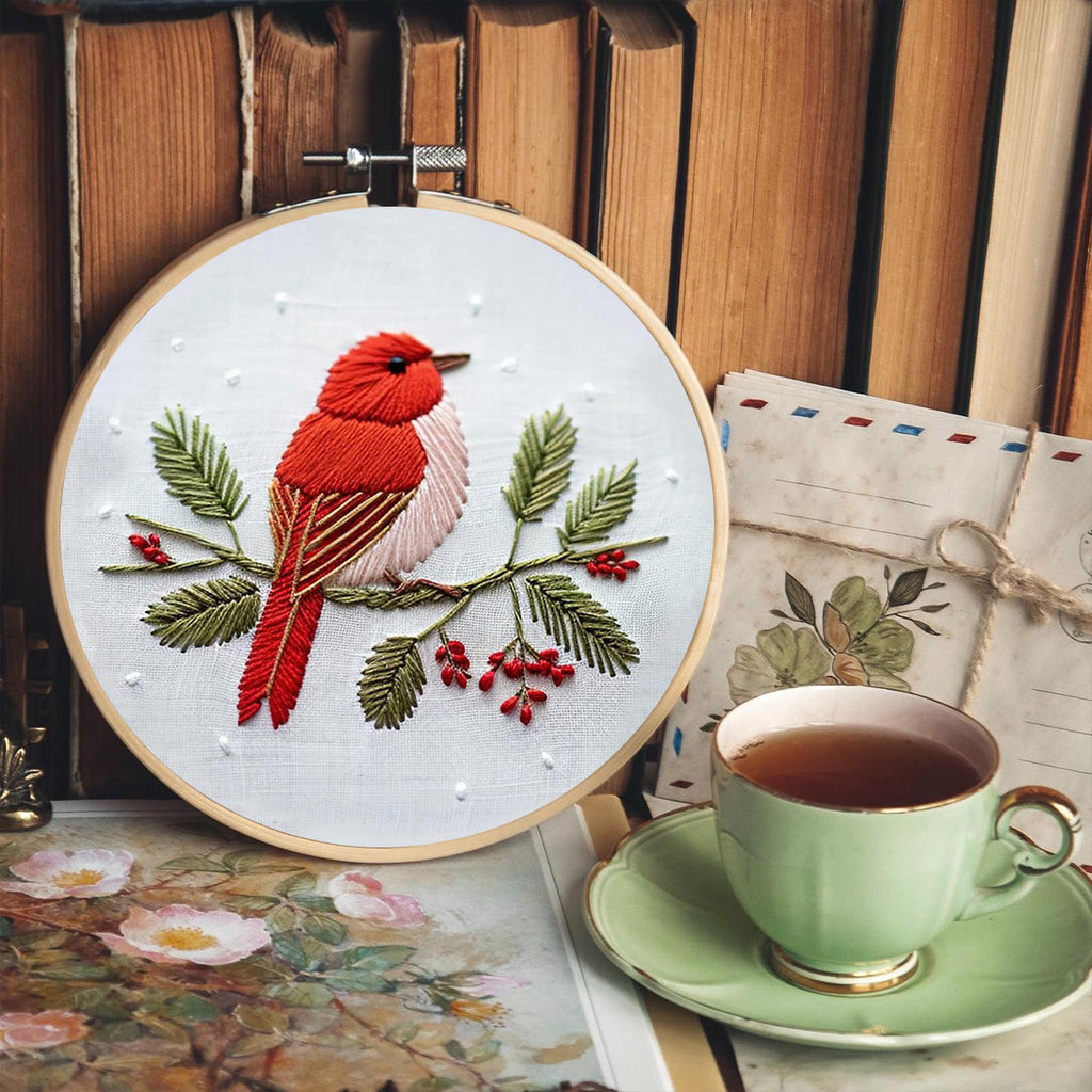 Rubbyoo Embroidery Kit - Robin Bird | Diy Needle Stitch Kit  - image 4