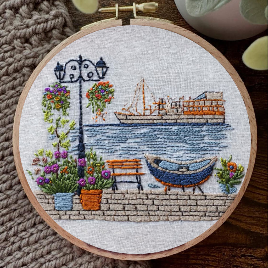 Rubbyoo Embroidery Kit - Colorful Seascape |  Needle Craft Kit Gifts - image 6