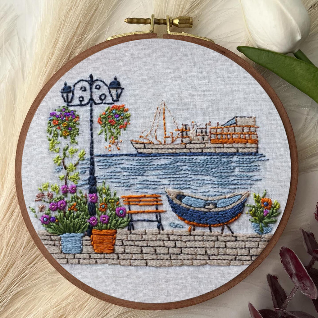 Rubbyoo Embroidery Kit - Colorful Seascape |  Needle Craft Kit Gifts - image 3