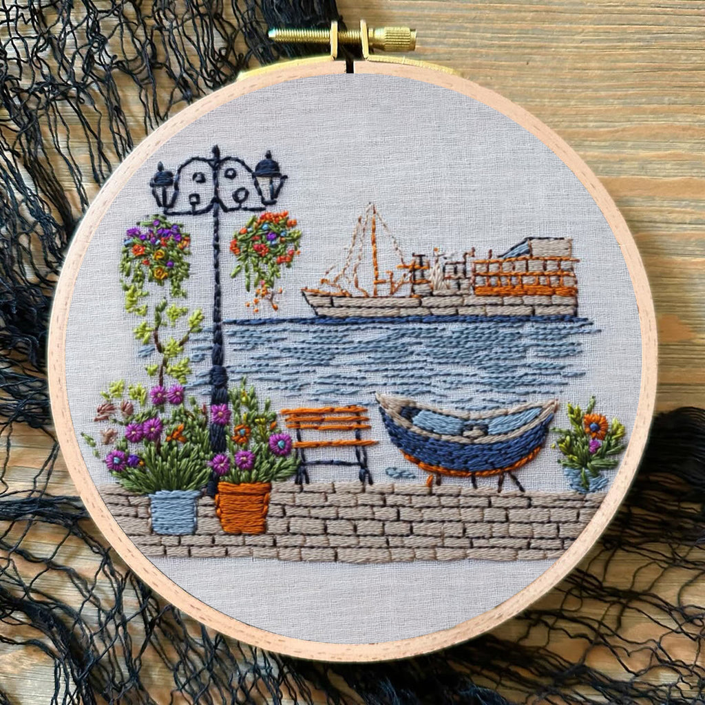 Rubbyoo Embroidery Kit - Colorful Seascape |  Needle Craft Kit Gifts - image 4