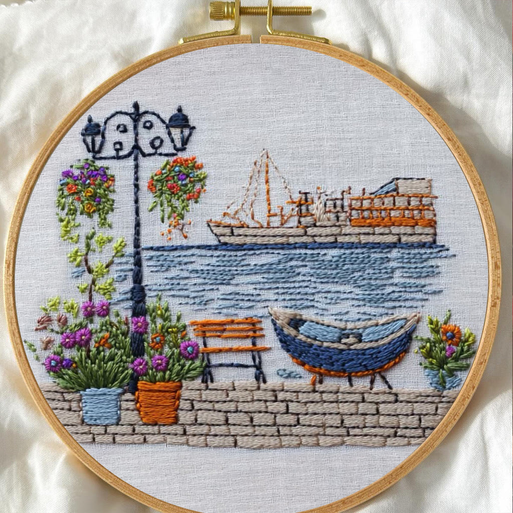 Rubbyoo Embroidery Kit - Colorful Seascape |  Needle Craft Kit Gifts - image 2