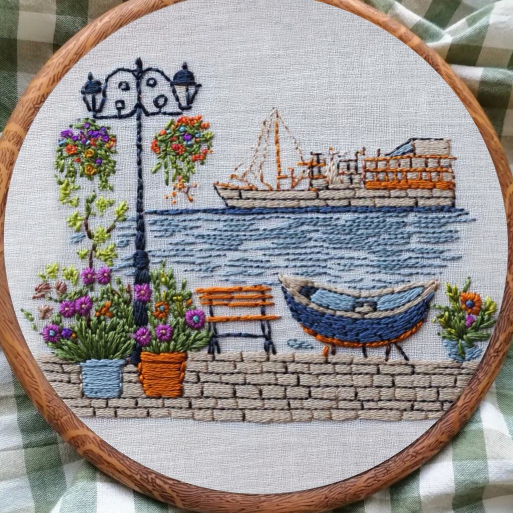 Rubbyoo Embroidery Kit - Colorful Seascape |  Needle Craft Kit Gifts - image 5