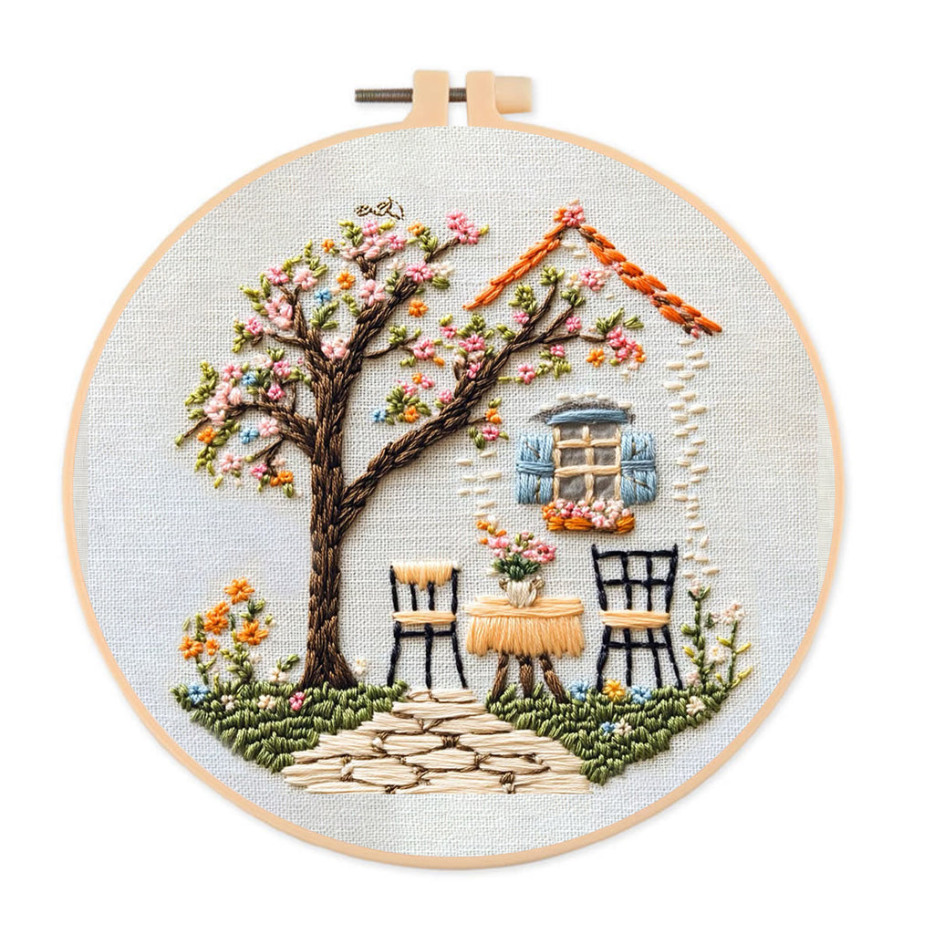 Rubbyoo Embroidery Kit - Warm Scenery Of A Cottage | Handmake Craft Kits - 20*20cm - image 0