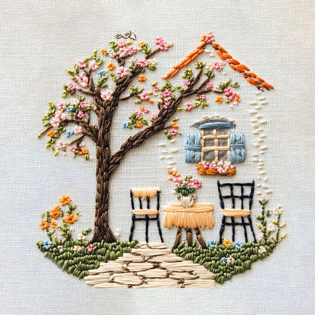 Rubbyoo Embroidery Kit - Warm Scenery Of A Cottage | Handmake Craft Kits - image 9