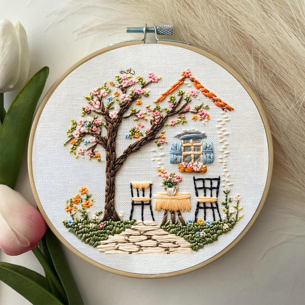 Rubbyoo Embroidery Kit - Warm Scenery Of A Cottage | Handmake Craft Kits - image 1