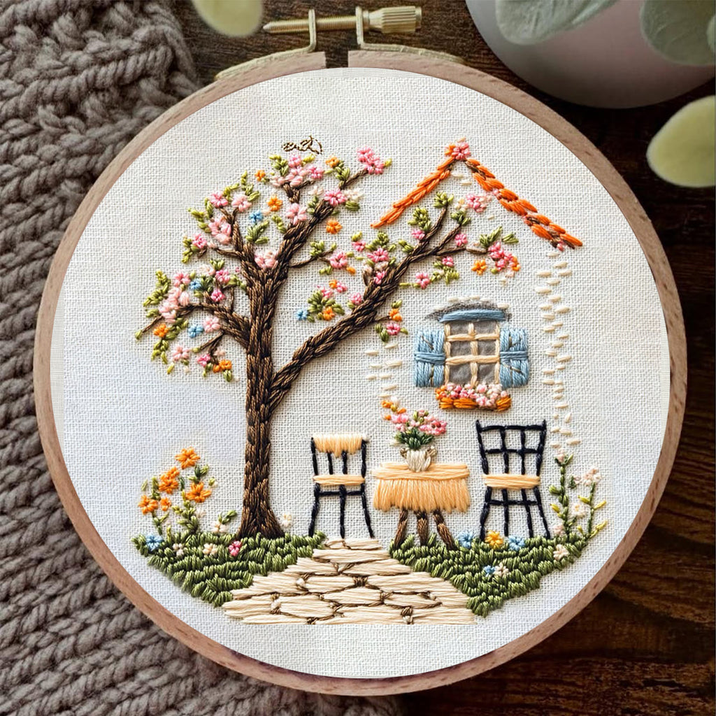 Rubbyoo Embroidery Kit - Warm Scenery Of A Cottage | Handmake Craft Kits - image 8