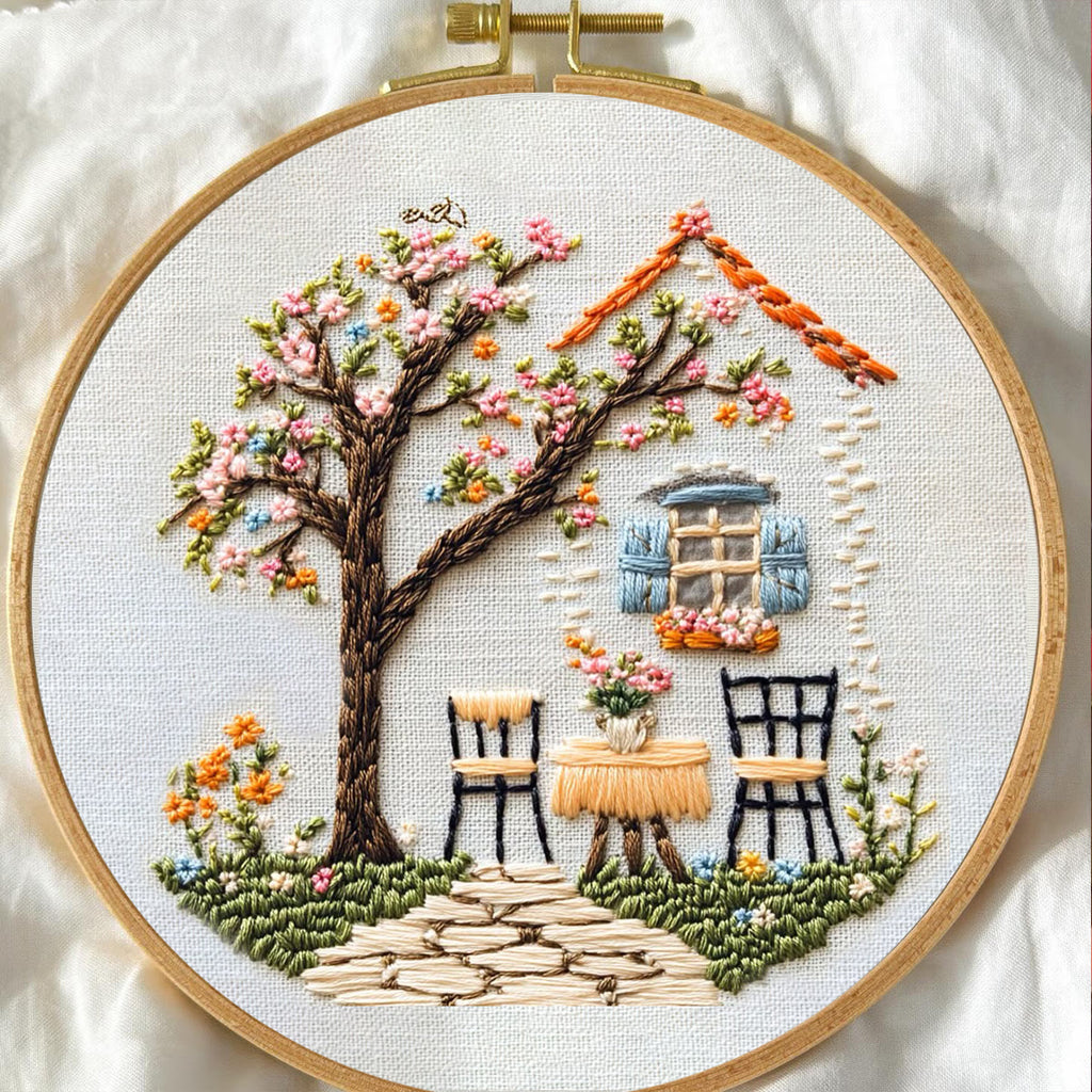 Rubbyoo Embroidery Kit - Warm Scenery Of A Cottage | Handmake Craft Kits - image 2
