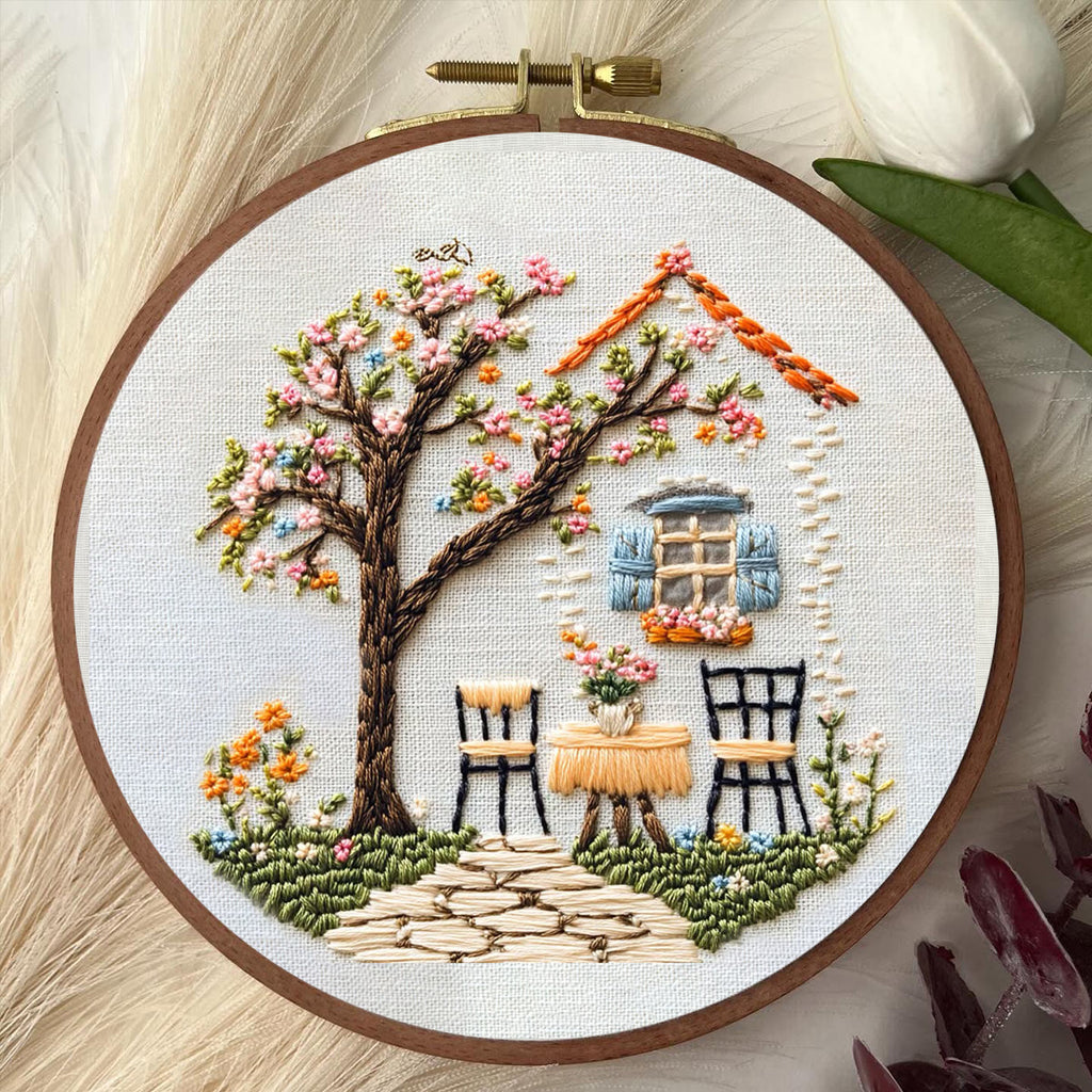 Rubbyoo Embroidery Kit - Warm Scenery Of A Cottage | Handmake Craft Kits - image 3