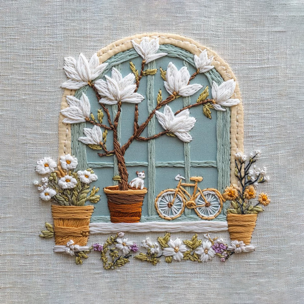 Rubbyoo Embroidery Kit - Floral Window | Diy Needle Craft Gifts - image 9