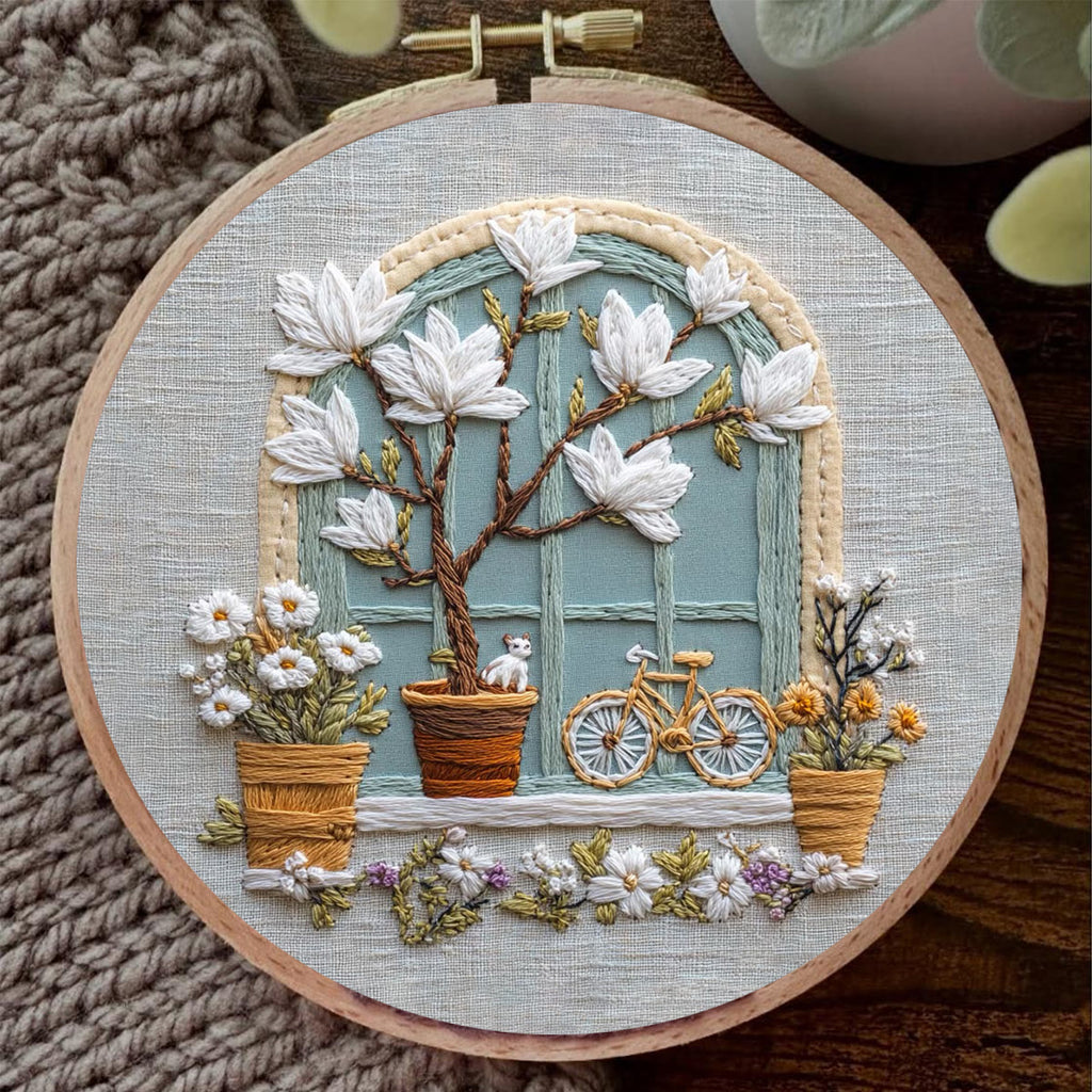 Rubbyoo Embroidery Kit - Floral Window | Diy Needle Craft Gifts - image 8