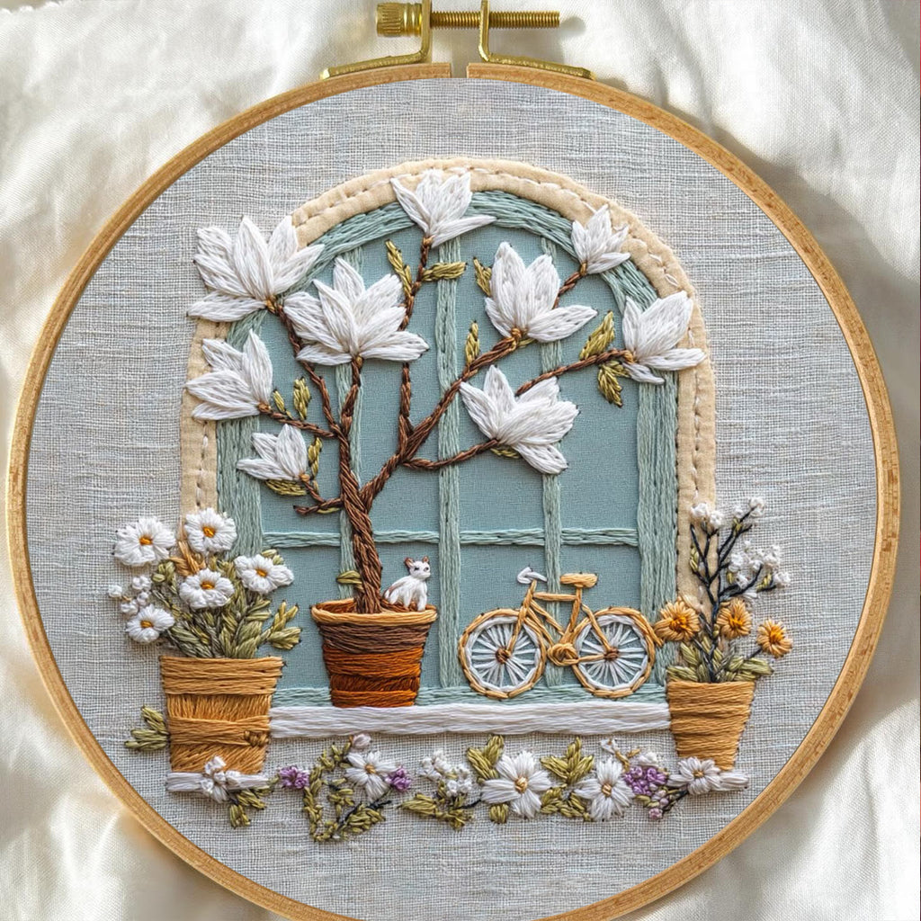 Rubbyoo Embroidery Kit - Floral Window | Diy Needle Craft Gifts - image 2