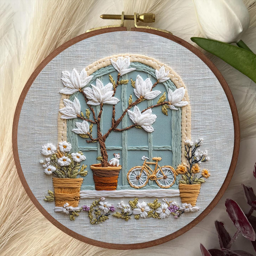 Rubbyoo Embroidery Kit - Floral Window | Diy Needle Craft Gifts - image 3