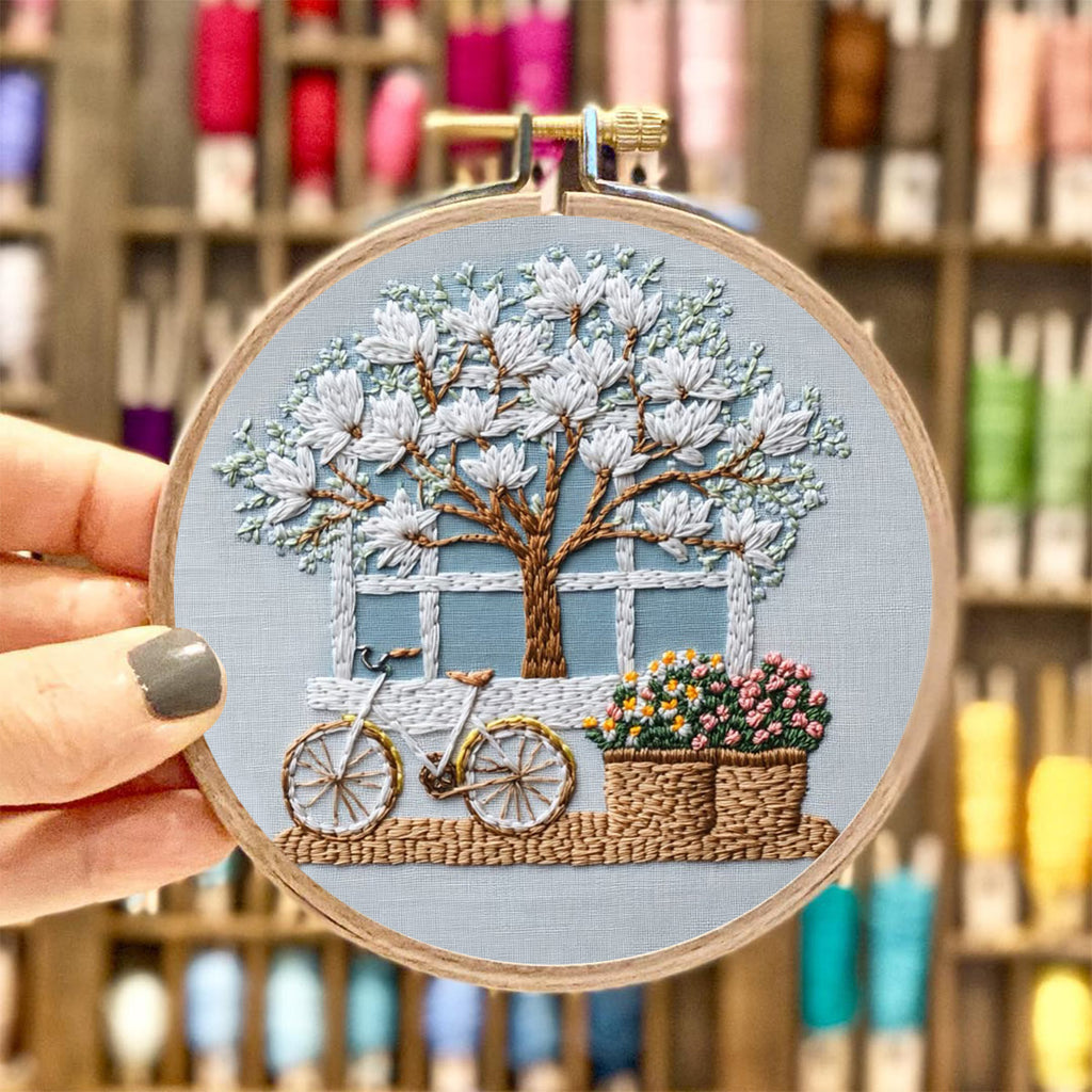Rubbyoo Embroidery Kit - Bicycle With Beautiful Flowers | Diy Stitching Craft Kits - image 4