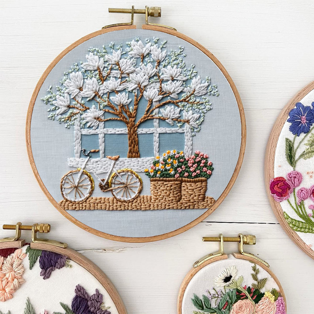 Rubbyoo Embroidery Kit - Bicycle With Beautiful Flowers | Diy Stitching Craft Kits - image 5